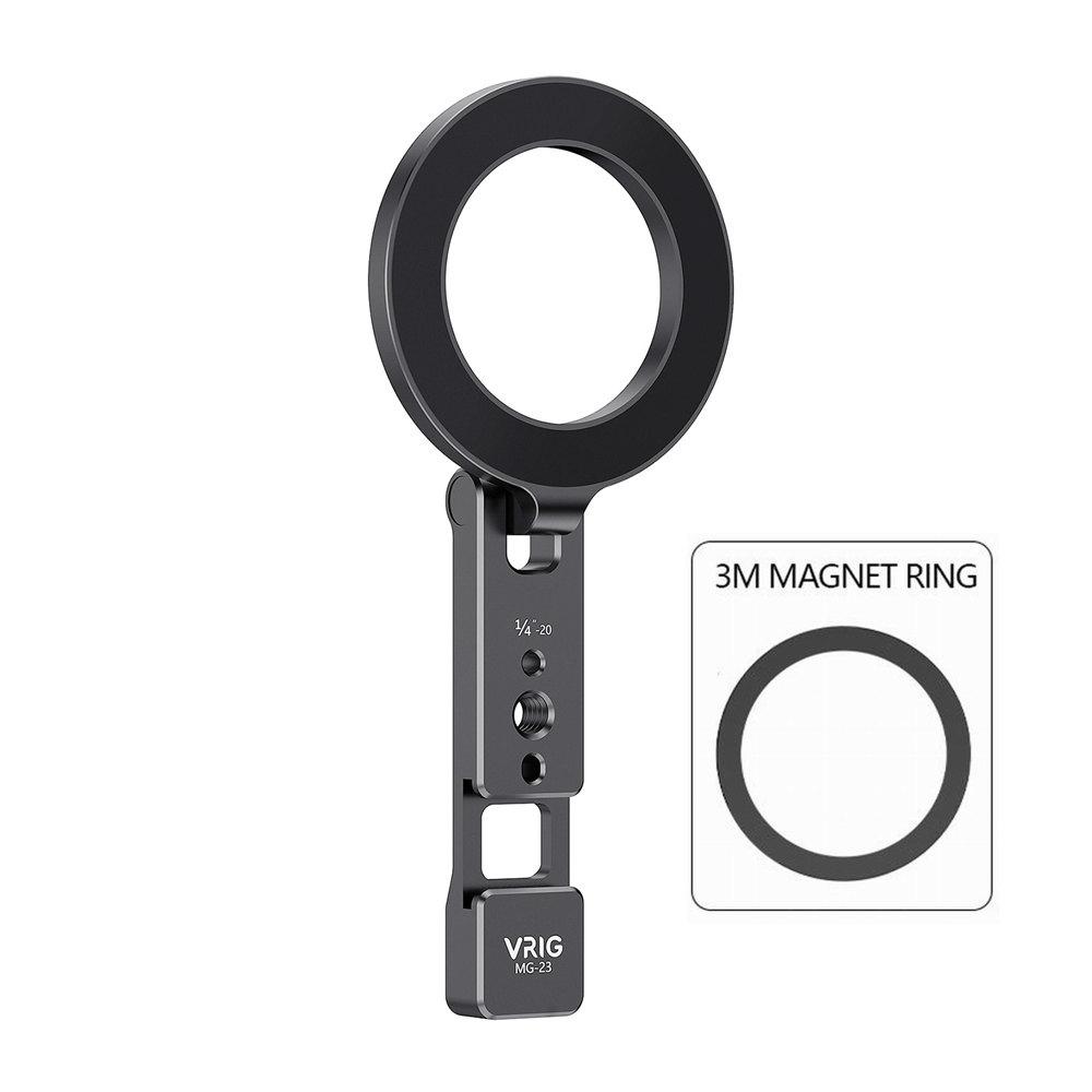 

VRIG Magnetic Phone Holder Stand MagSafe Cold Shoe Tripod Mount w 1/4 Screw for Android Phone Desktop Live Streaming Vlog