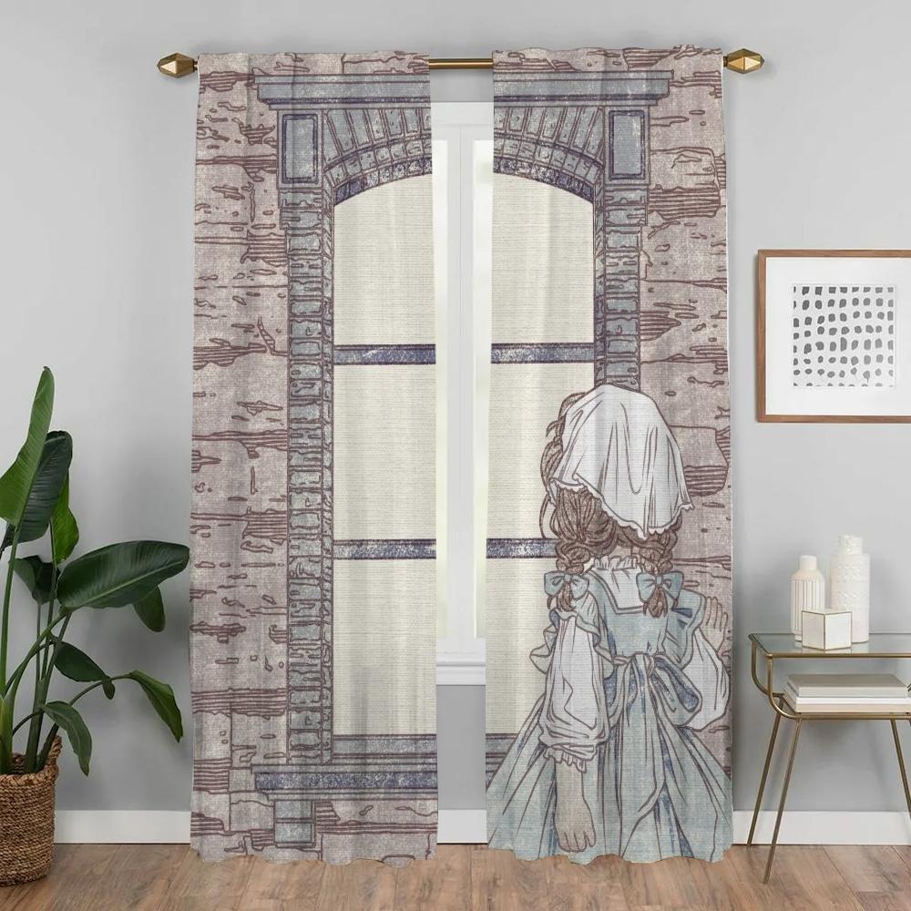 A Little Princess Kitchen Curtains for Living Room Curtain Blinds Partition Tulle for Bedroom Shades Home Interior Curtains