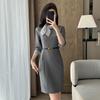 TELUOMAN Women's Professional Mid-Sleeve A-Line Dress