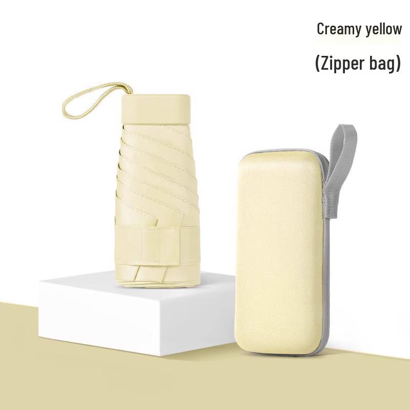 

Компактный солнцезащитный зонт с черным клеем и защитой от УФ-лучей: Портативный, Прочный Складной Зонт для Женщин