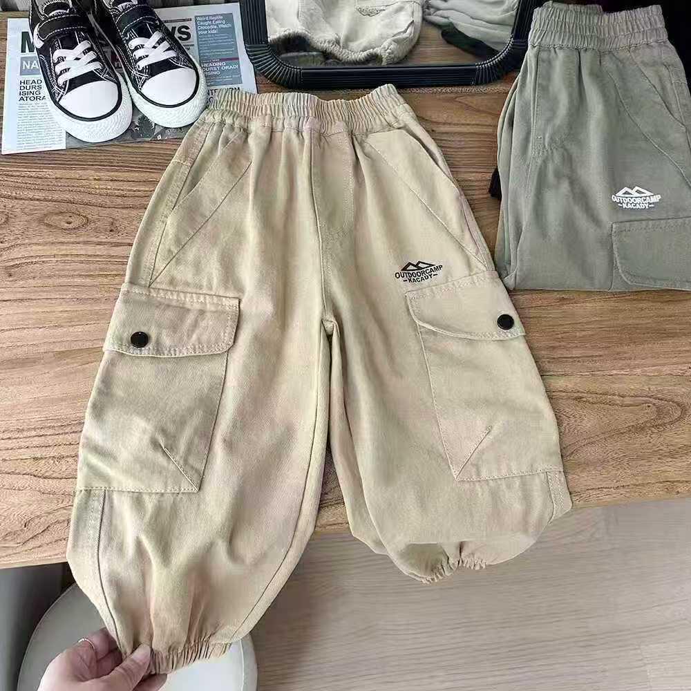 2026 New Boys Cargo Joggers: Trendy Spring/Autumn Pants for Kids and Teens Suitable for 116-125 cm