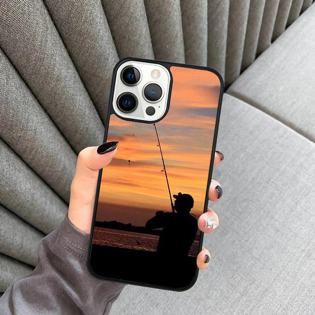 Fishing Fisherman Phone Case Cover For iPhone 5 6 7 8 Plus X XR XS SE2020 Apple 11 12 13 Mini Pro Max Galaxy S10 S20 S21
