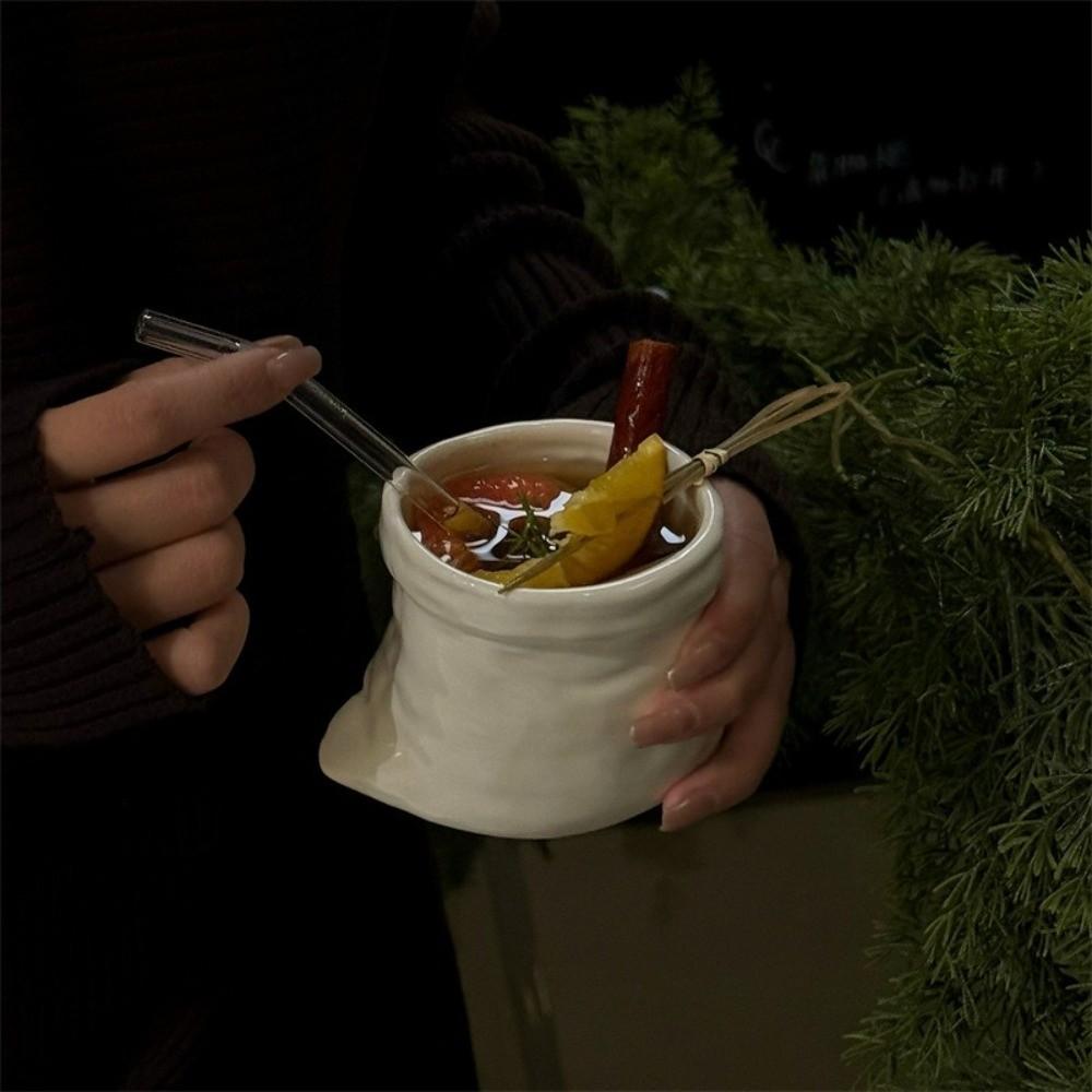 Non-slip Bag Ceramic Cups Large-caliber Irregular Mugs Tea Cup Coffee Cups  Household