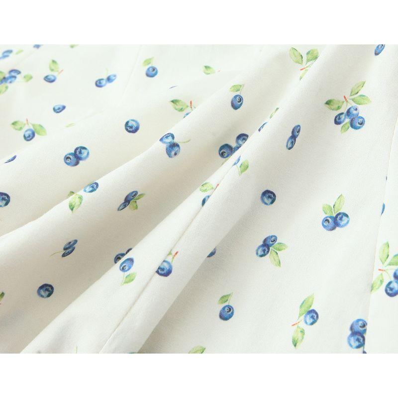 Kaslead New Women clothes Western Style Flower Print Poplin Neck Collar Top 3152086 080