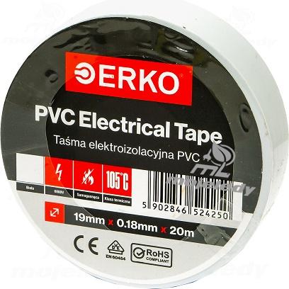 Taśma izolacyjna duża 19mm 20m Biała ERKO