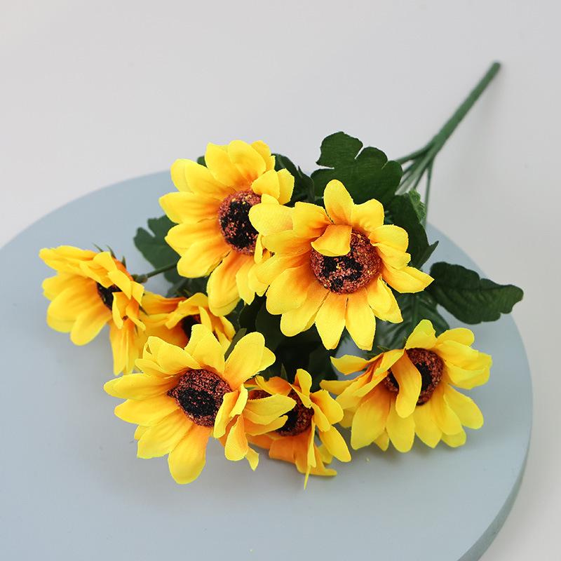 Country Style Sunflowers, 13 Head Artificial Bouquet for Wedding & Home Décor