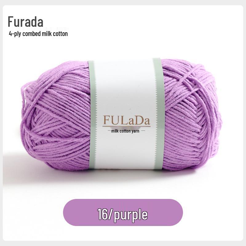 Baby 4-fädig gekämmte Milchbaumwollgarnknäuel zum Handstricken & Häkeln - DIY Puppe, Pullover, Schal Materialpaket