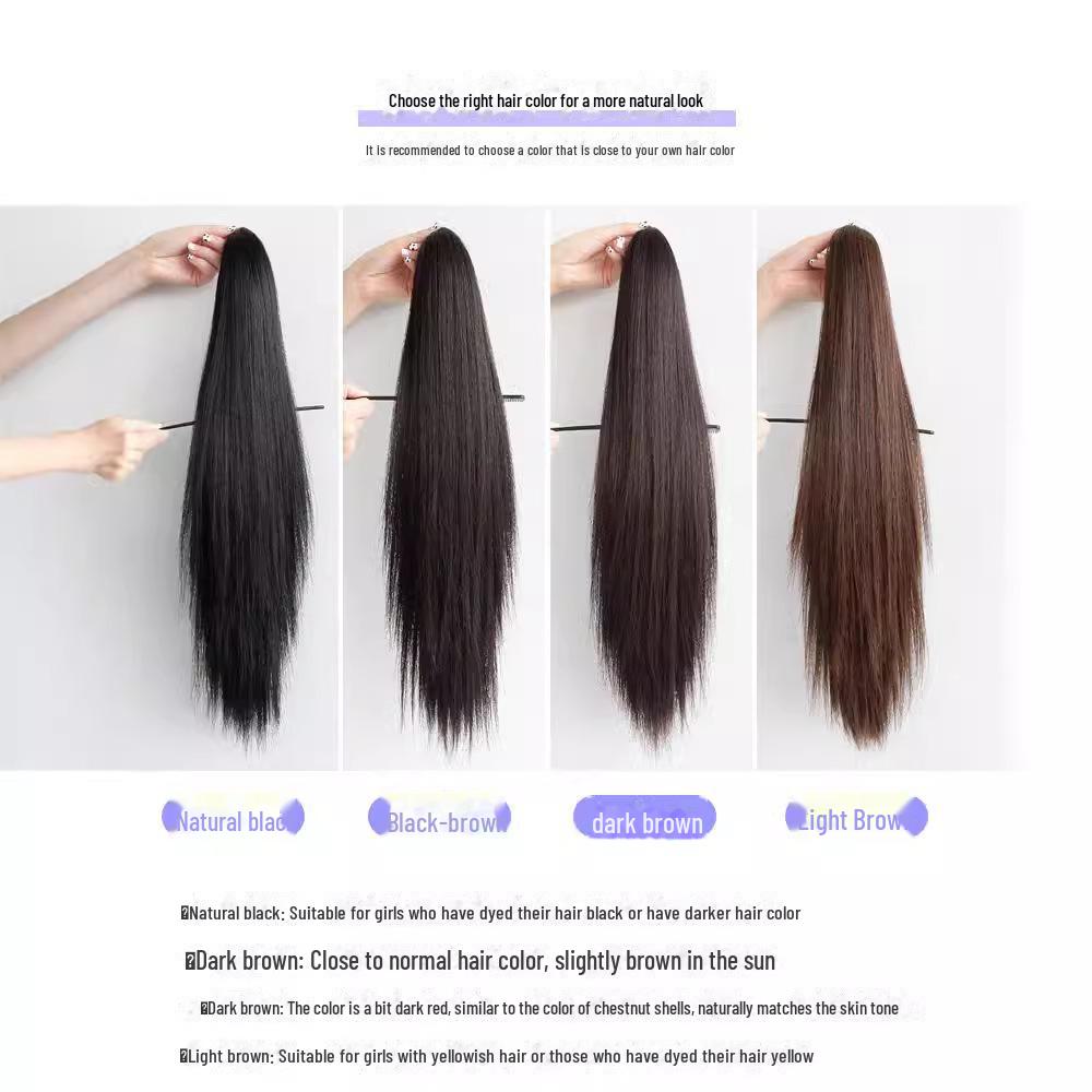 Ladies' Long Straight Hair Clip-On Ponytail Extension (Natural Look)