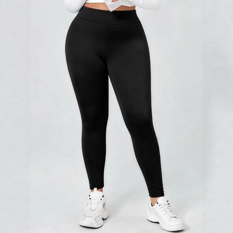 

Plus Size Women Leggings Slim Fit Hip Hugging Casual Skinny Pants L чёрный