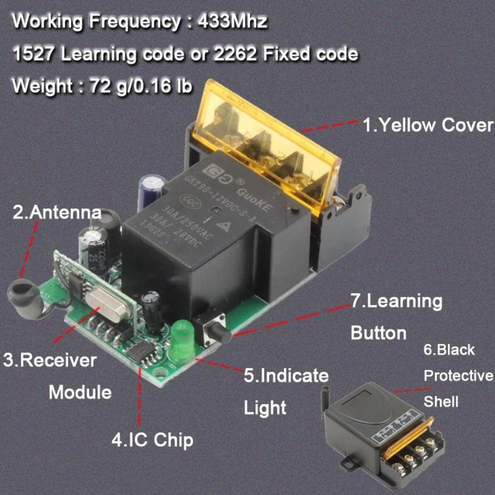 8V-72V Remote Control Switch High Power Wireless Controller Smart Switch  LED Lamp Controller
