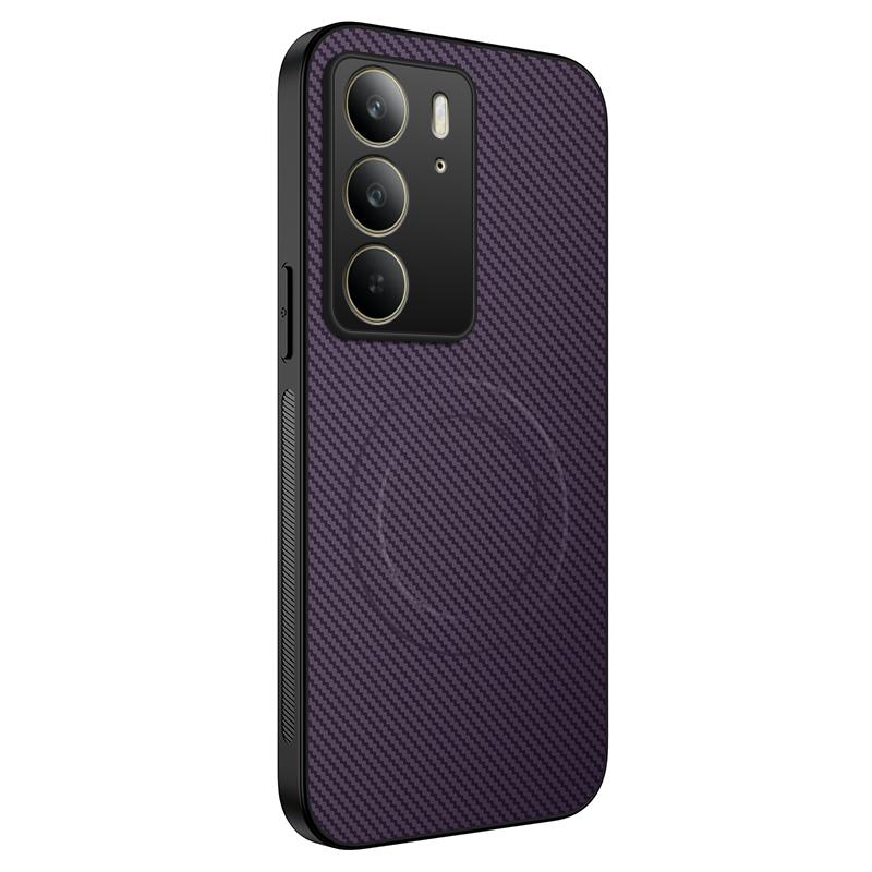 

Luxury Black Silicone Matte Phone Case For Realme C71 C73 C75 C75X Carbon Fiber Back Cover For Realme C75 Magnetic Soft Case Realme C75x фиолетовый