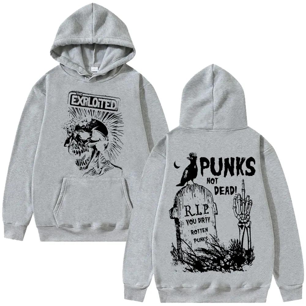 Rock Band The Exploited Graphic Hoodie Punks Not Dead Hoodies Autumn Winter Men Women Hip Hop Gothic Punk Oversized Sweatshirt
