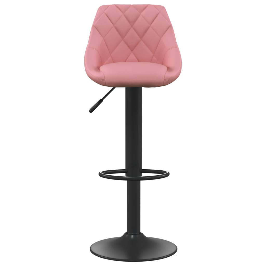 Bar Stool Set of 2 Pink Velvet