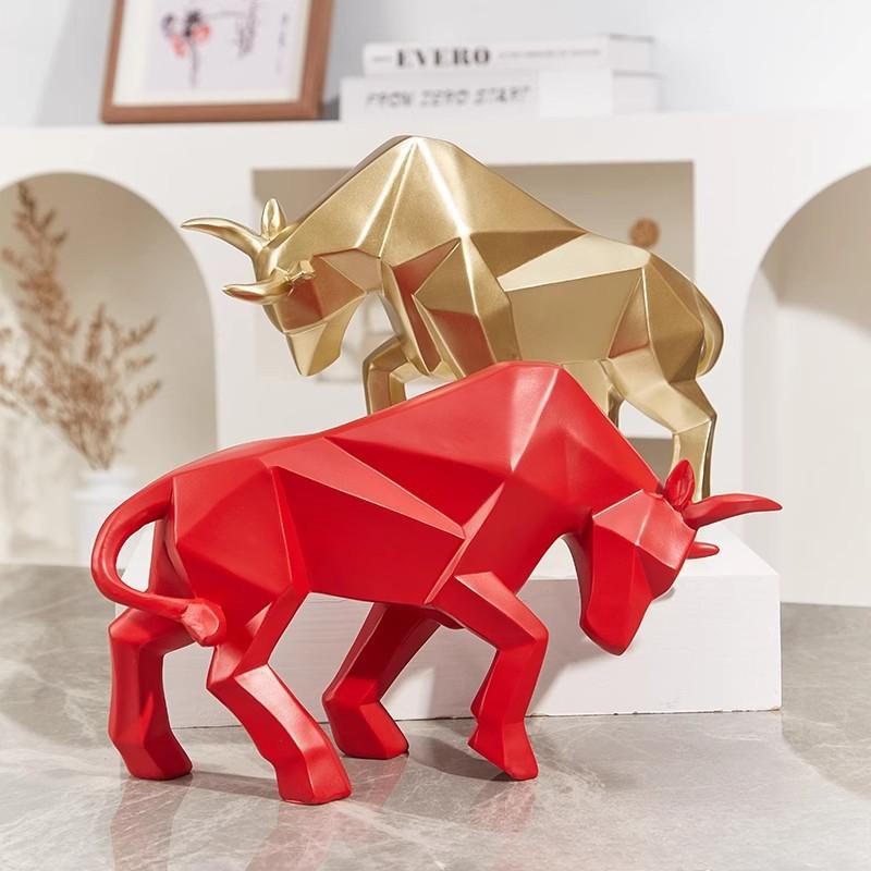 Cow Ornament Mascot Modern Minimalist TV Cabinet Work Decoration Resin Crafts Durable Durable Useful Useful Safety