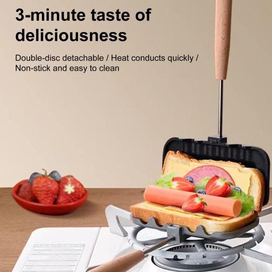 Hot Sandwich Maker Non-Stick Grilled Panini Maker Pan Aluminum Flip