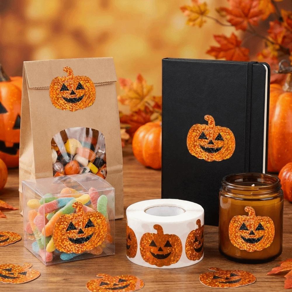 Pumpkin Tree Ghost Stickers PVC Sealing Labels Cute Laser Stickers Halloween Party Favors