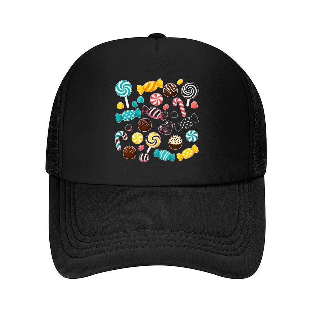Playful Sweet Treats Sticker Collect Mesh Baseball Cap Hip Hop