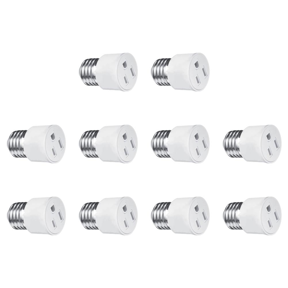 E26/E27 Bulb Base Screw Adapter EU/US Prong Outlet Plug Converter Polarized Light Bulb Socket Adapter Fit for 2/3 Prong Convert