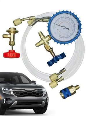 New AC Recharge Kit AC Refill Kit Manifold Hose Quick Coupler Set For Commercial Automotive Home Maintenance