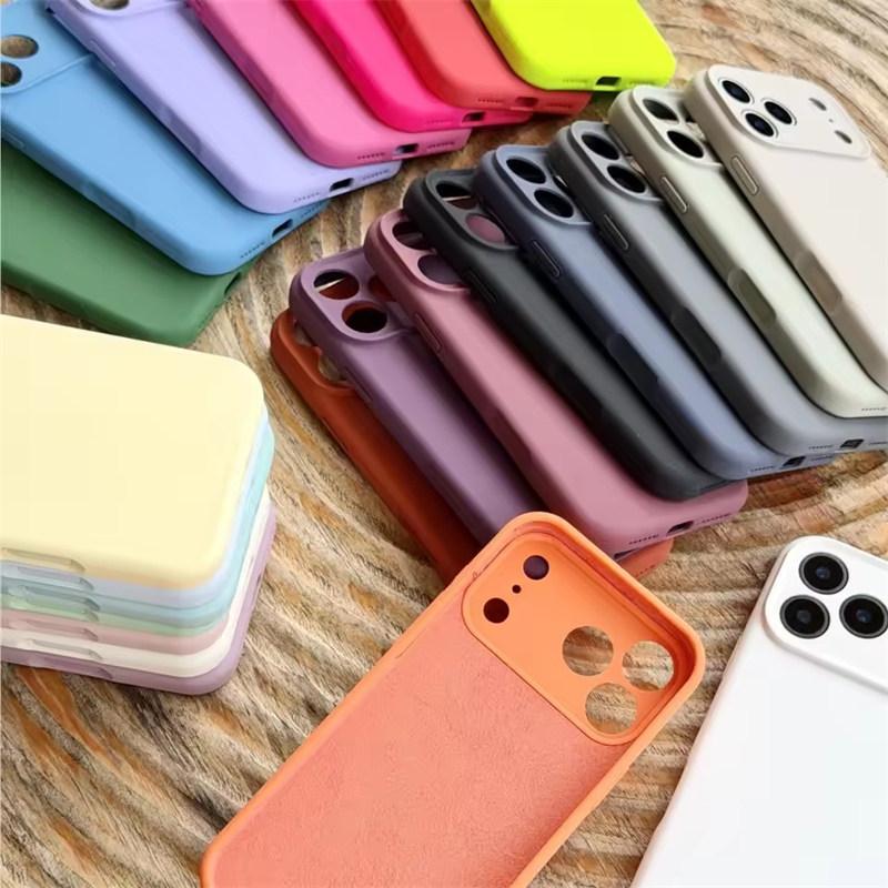 Hochwertige Flüssigsilikon-Schutzhülle für iPhone 17 Air 16 15 14 13 12 11 Pro Max Plus 16E 17 Pro Max Kameraschutz Matt Weiche Abdeckung