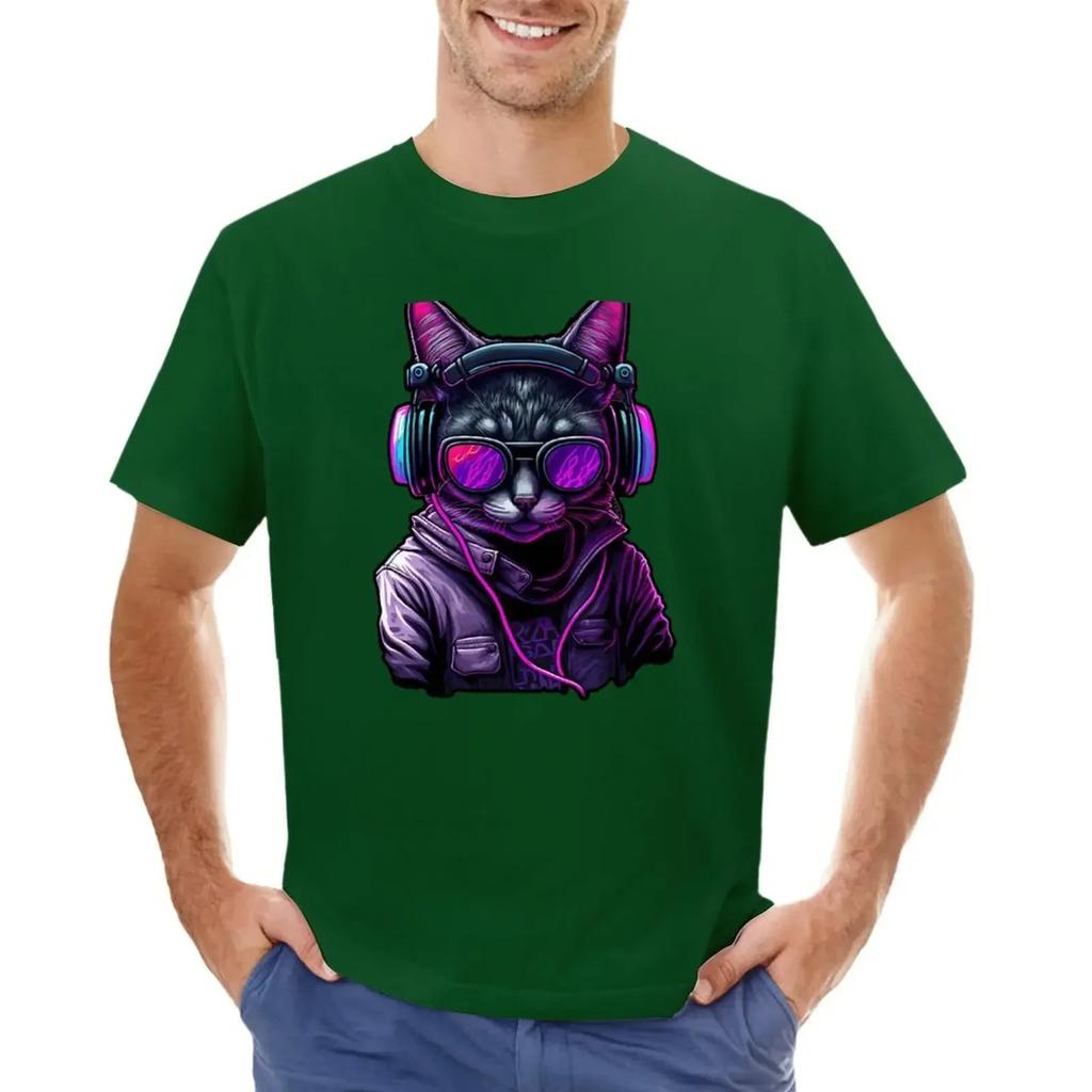 The Cool Cat T-shirt blanks boys whites cute clothes Men's clothing