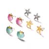 New Product, Temperament Popular Stud Earrings Symmetrical Starfish Shell Earrings, Colorful Ears