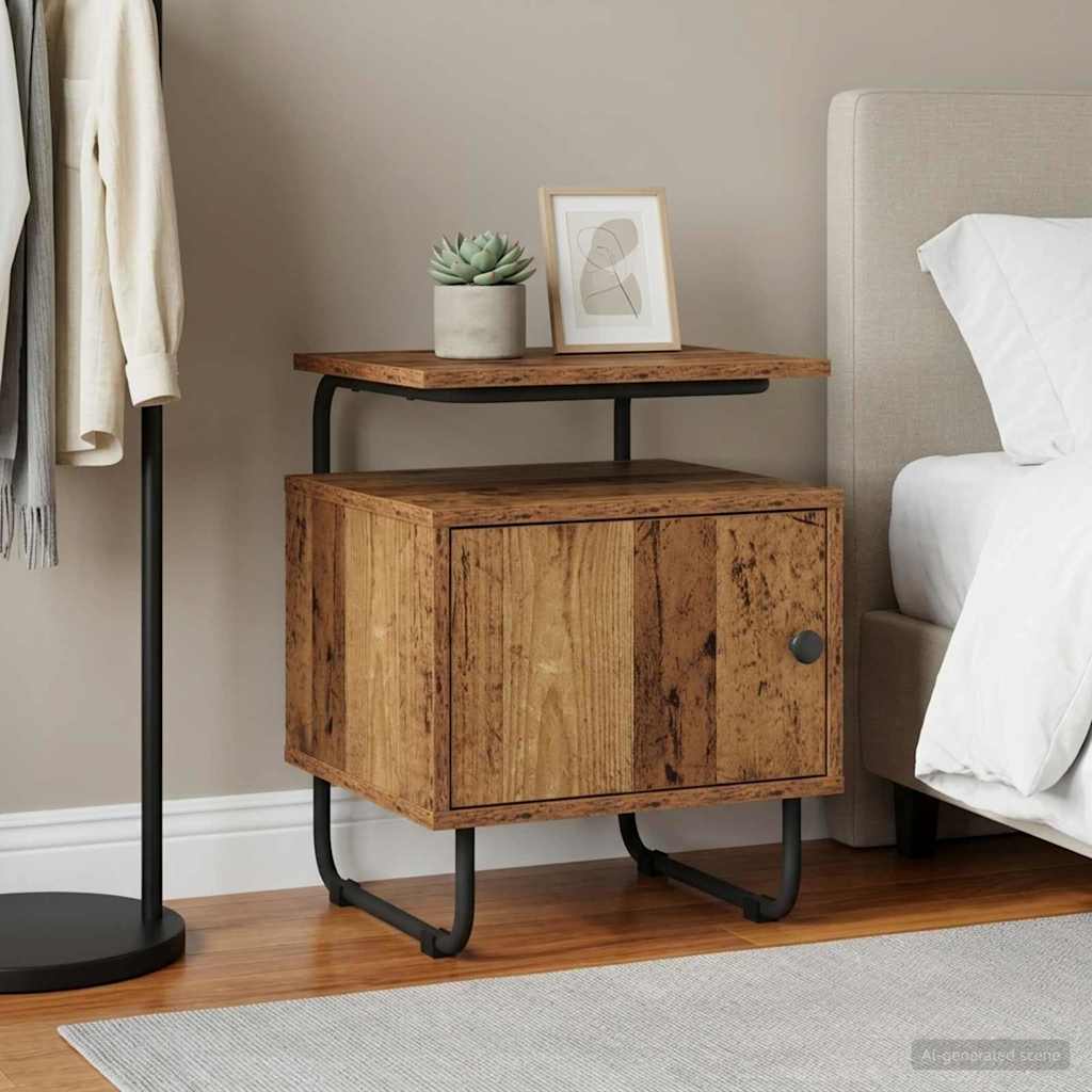 Nightstand Reclaimed Wood Engineered Wood