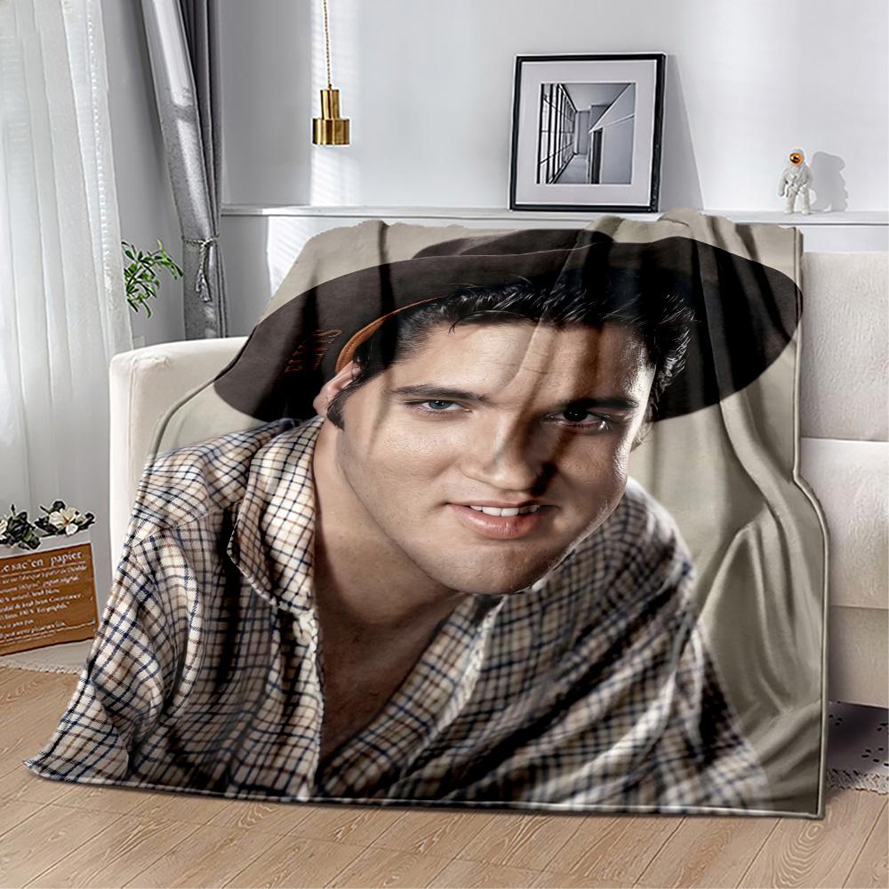 Rock Roll Legend Elvis Blanket Soft Warm Cozy Great for Couch Chair Picnics All-Season Use Playful Design Best Holiday Gift for Friends Family