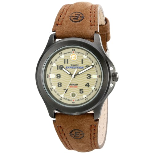 Timex Mens Expedition Brown Leather Strap Watch