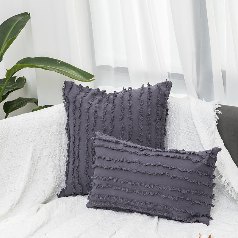 Boho Throw Pillow Cover Striped Cushion Cover Cotton Linen Pillow Case For Couch Sofa Living Room Corduroy Cushion Cover Sofa Modern Pillowcase Decro