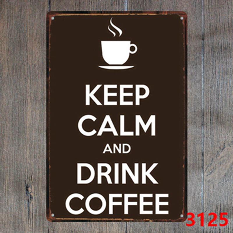 Keep Calm Inspirational Tin Sign for Bar or Restaurant