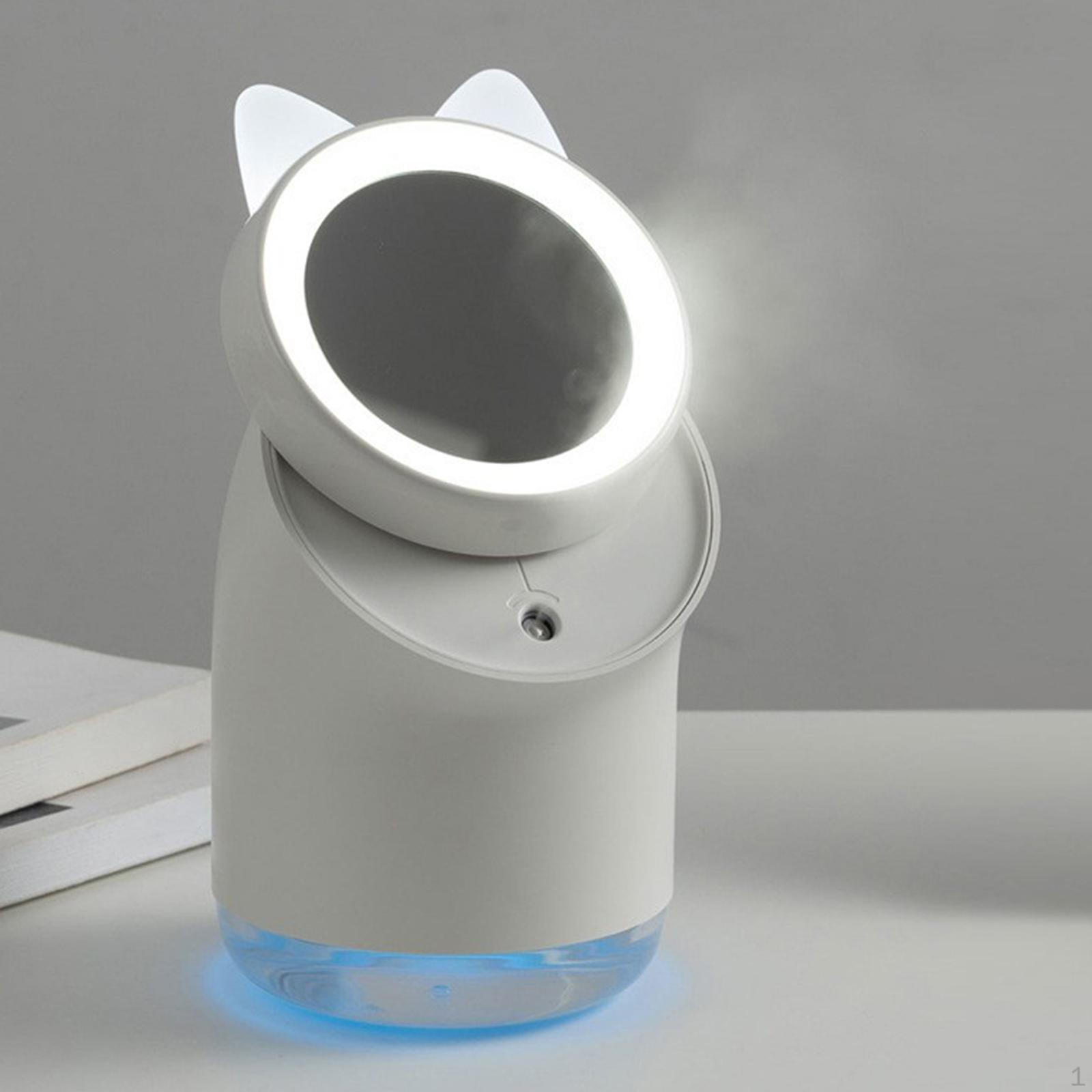 

Air Humidifier Diffuser Lighted Vanity Mirror LED Nightlight Cool Mist Marker 00ml Adjustable