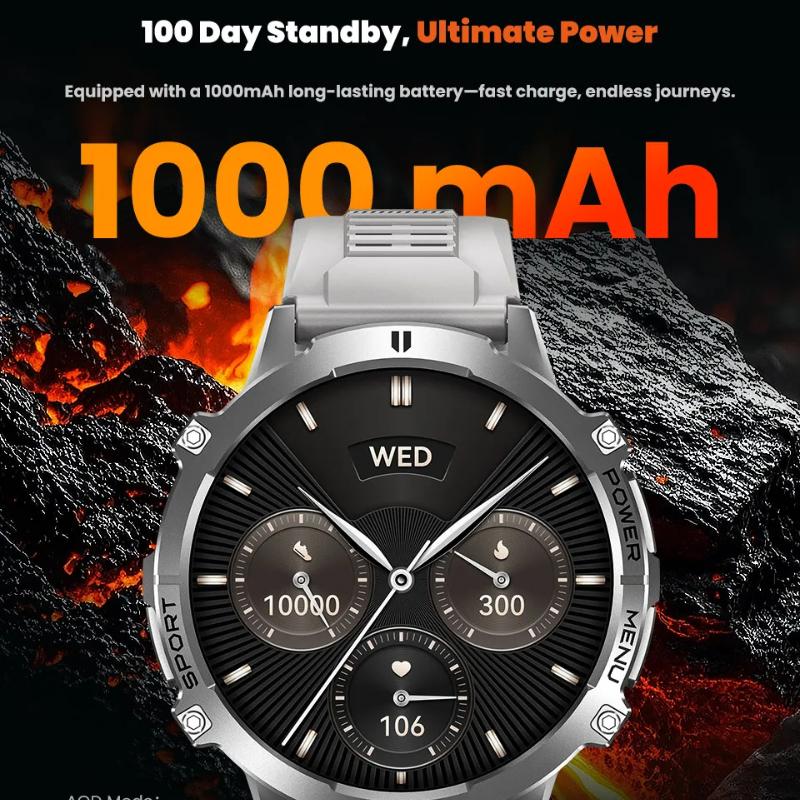 2025 NEW Outdoor Military GPS Smartwatch Men 1.73"HD Screen Compass 1000MAH Heart Rate BT Call 10M Waterproof Watch for HUAWEI