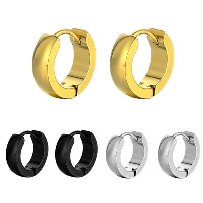 Titanium Steel Earrings, Polished Curved Spherical 4*9 Stainless Steel Earrings