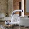 Modern Single Handle Wall-Mounted Kitchen 360 Degree Rotation Zinc Alloy Polished Mixer Tap Ceramic Valve Core Single Hole