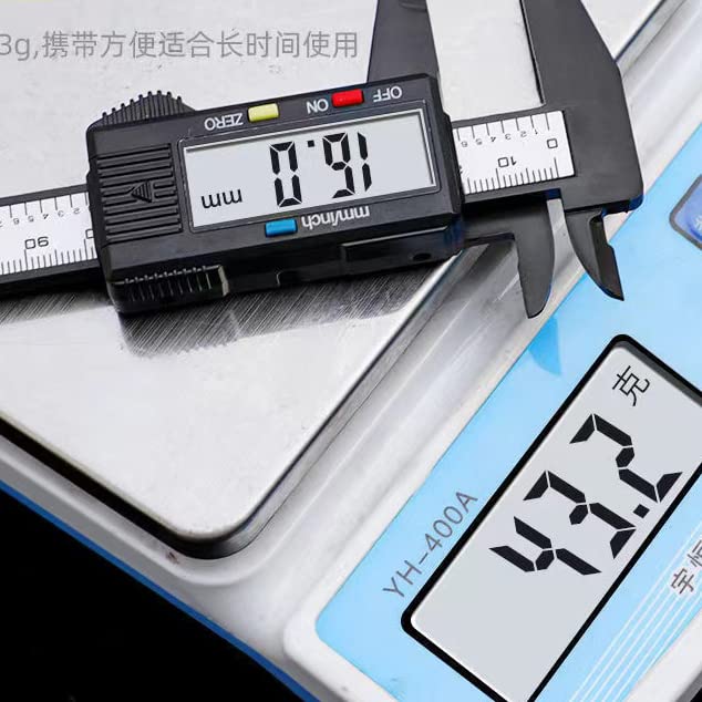 Digital Vernier Carbon Large LCD Precision Measuring Outer Inner Step Battery Included Caliper, 0-150mm, Fiber, Display, Work, Carpentry, DIY, Tool,