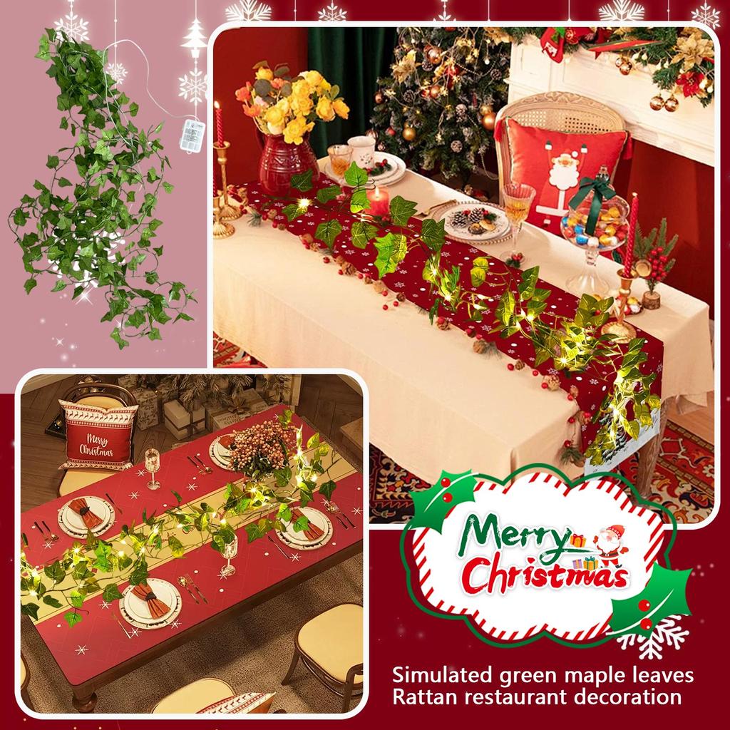 12m Simulated Tree Light, Green Maple Leaf Vines, Dining Room Decorative Light