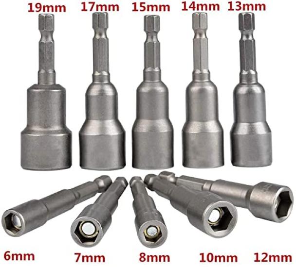 Socket Impact Socket for Impact Set of Socket Impact Impact Socket Hexagonal Socket Impact Bit for Electric Drill Bit, Socket, Driver, 10, Adapter,