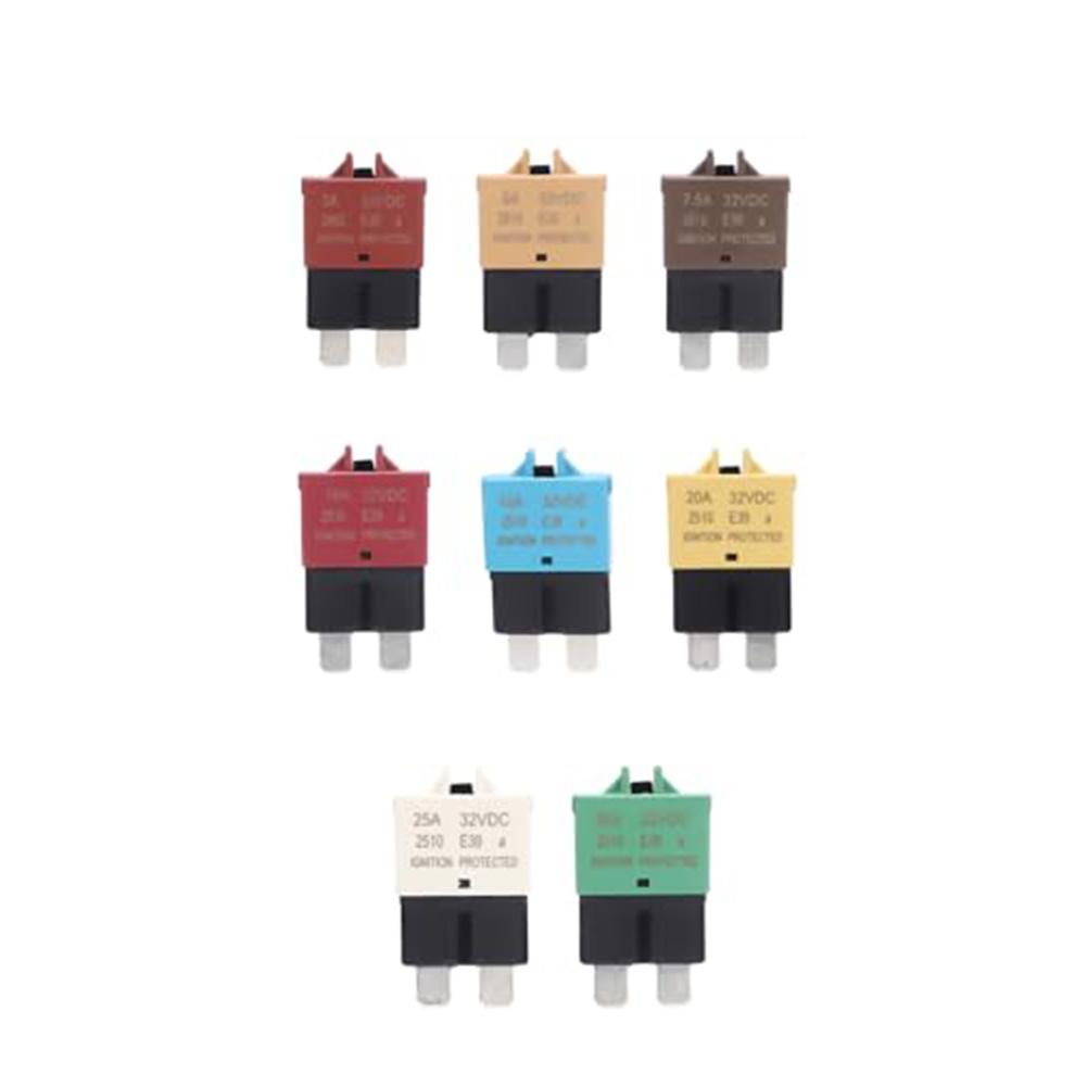 8pcs Car Pack Circuit Breaker Blade Manual Reset Fuse 3A 5A 7.5A 10A 15A 20A 25A 30A Mixed For Marine Boat RV Truck Cars