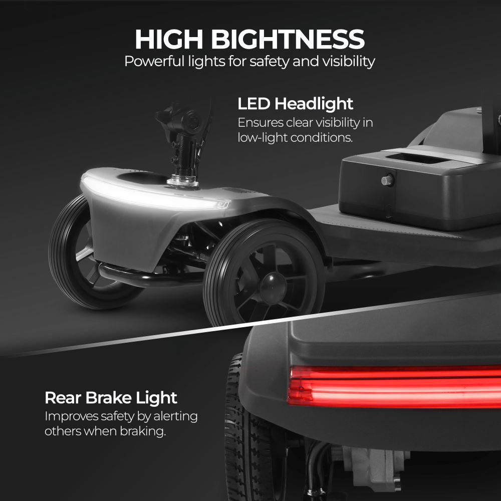 Sweetrich S2 electric mobility scooter, 250W motor, 24V 12Ah battery, electric scooter for seniors, 6KM/H MAX, 15KM range, weight capacity 136KG.