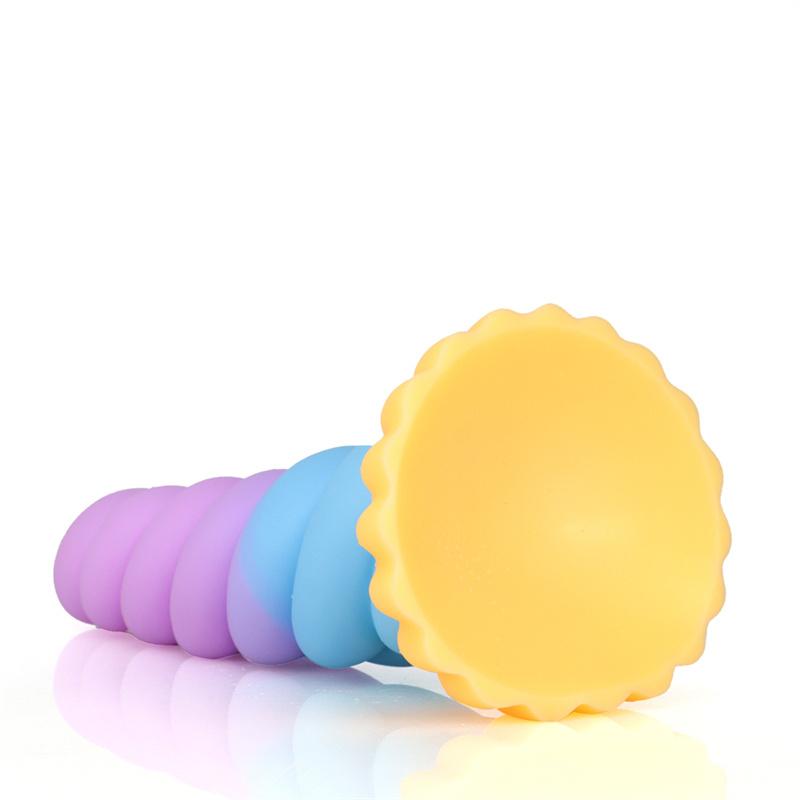 Weibliche Twist Anal Plugs geformt Silikon Penis weiche Farbmischung Simulation Masturbation Gerät Sexspielzeug