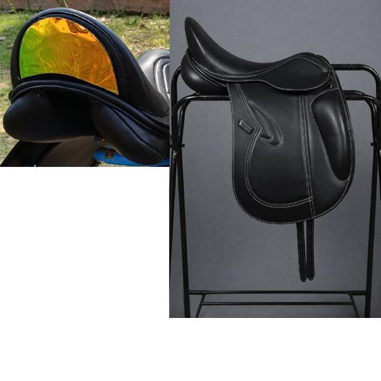 

Leather Dressage Double Flap Saddle with Changeable Gullets – Elegant Cantle Design 18 Inch