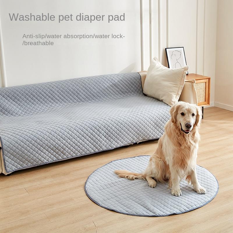 

Washable Pet Urine Pad Round Large Reusable Cat and Dog Urine Pad Cat Delivery Room Urine Pad L Diameter 104cm светло-серый