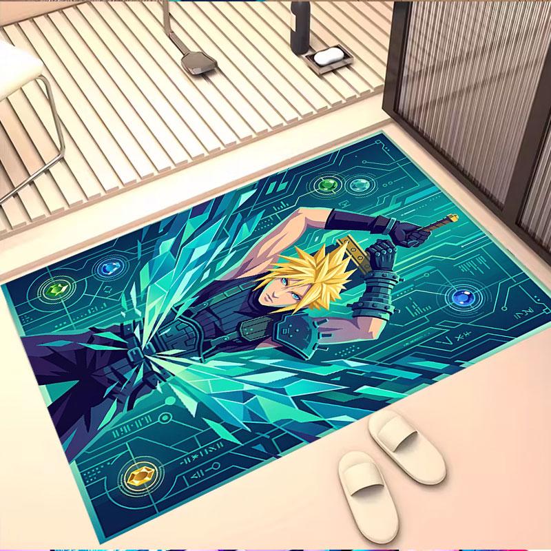 Final Fantasy Print Rug, Washable Floor Carpet, For Entryway Dorm Laundry Room Office Study, Home Decor Birthday Christmas Gift