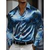 Men's Shirt 3D Vintage Chain Print Polyester Fabric Outdoor Street Long Sleeve Button Clothing Fashion Street Style Design