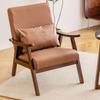 Solid Wood Single Sofa Chair Boutique Hotel Guestroom Seat Balcony Leisure Lounge Chair for Cozy Spaces