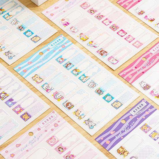 14Pcs Cartoon Animal Pattern Name Stickers Waterproof Tag Label Self-adhesive Scrapbook Decals School Stationery