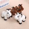 1Pcs Cartoon Pony Pendant Stuffed Animal Horse Plush Toy Key Ring Backpack Ornaments Hanging Decoration