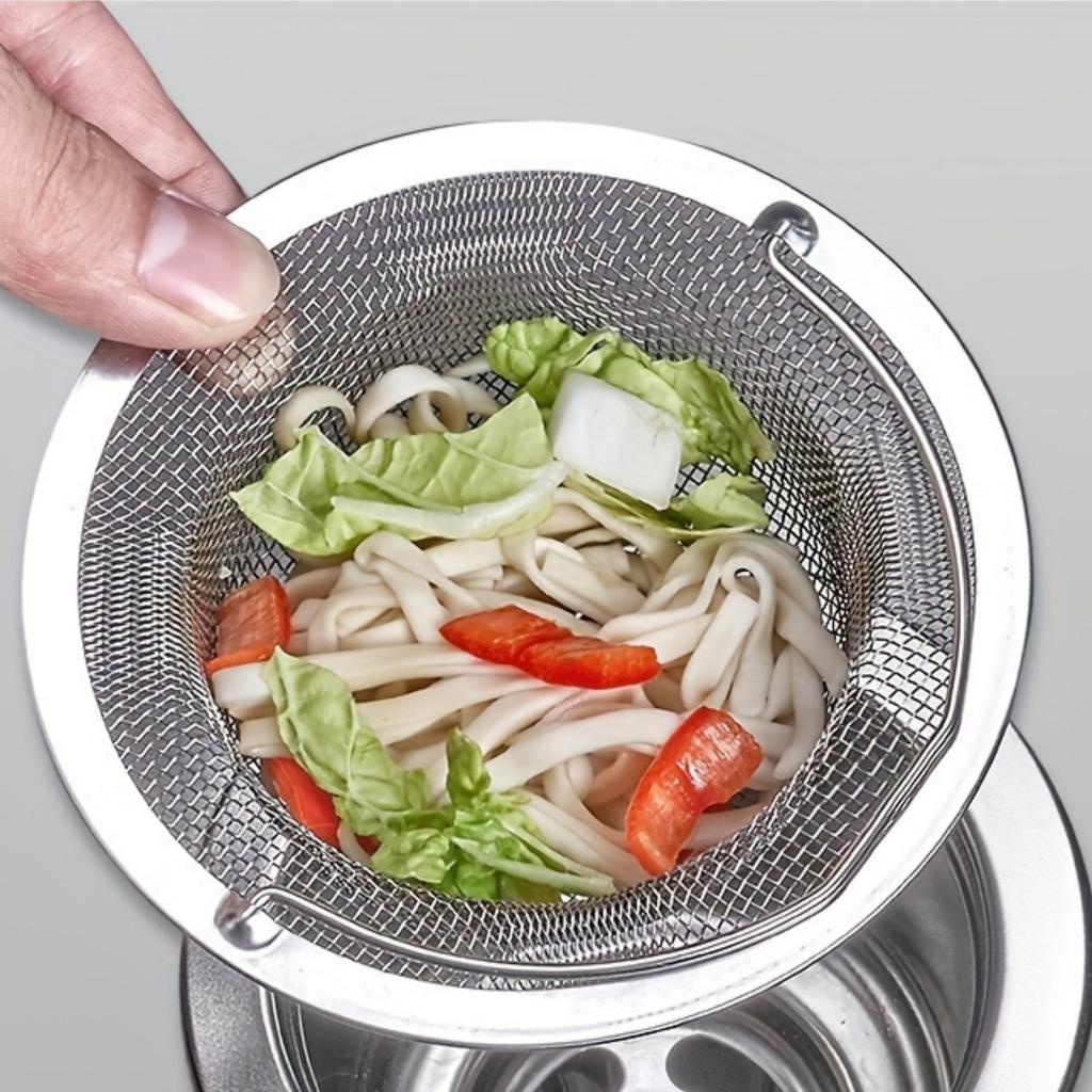 1/2/3Pcs Kitchen Sink Strainer With Handle Stainless Steel Mesh Filter Drain Stopper Food Residue Hair Catcher Prevents Clogs