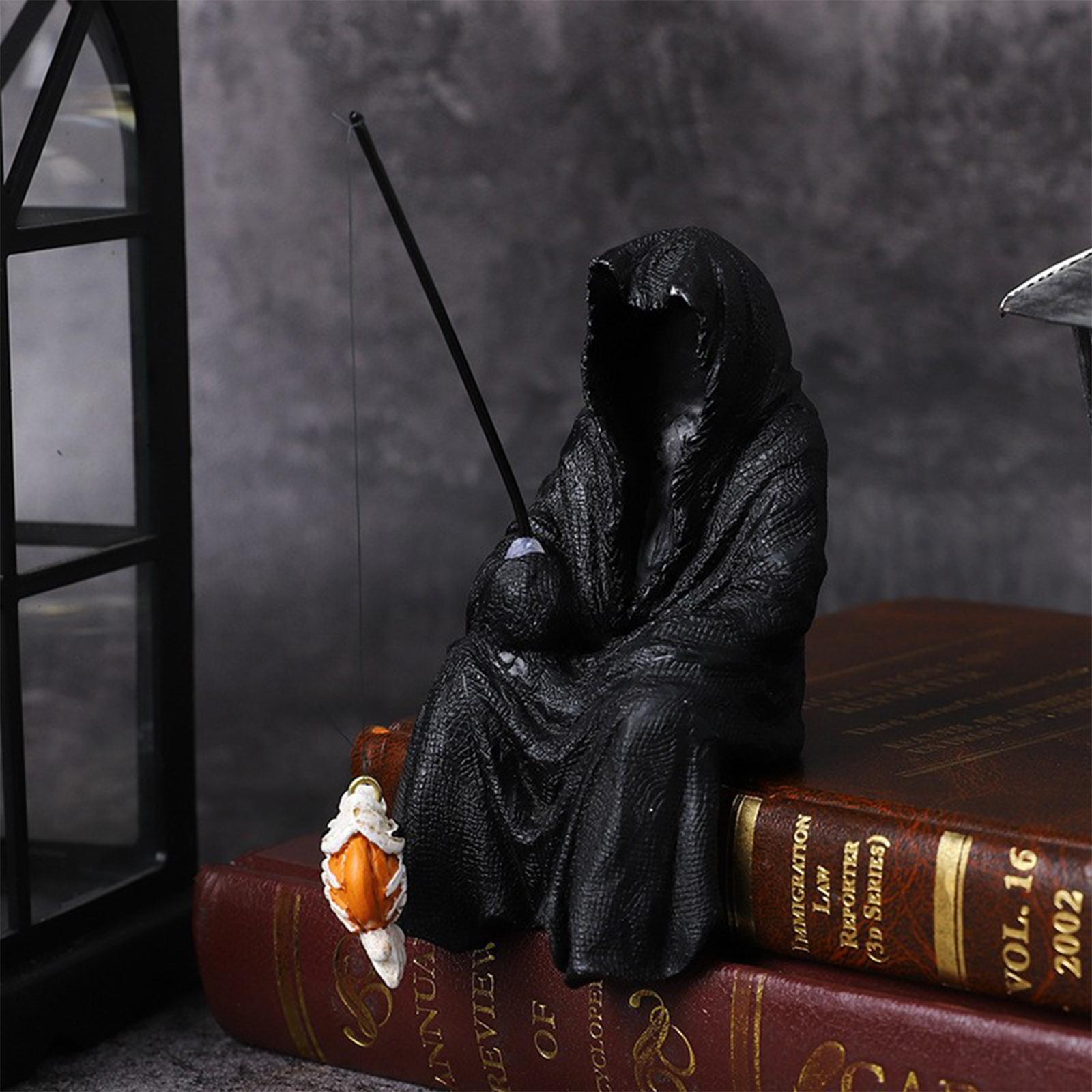 

Halloween And Festival Fishing Witch Resin Handicraft Decorative Item Creative Witch Fishing Pendant. One Size
